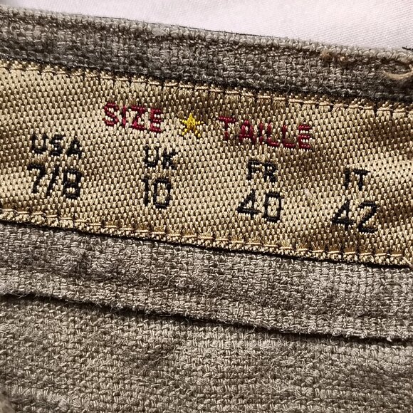 Vintage 90s Express Khaki Olive Jeans High Waisted Tapered Wide Leg Baggy - Picture 8 of 11